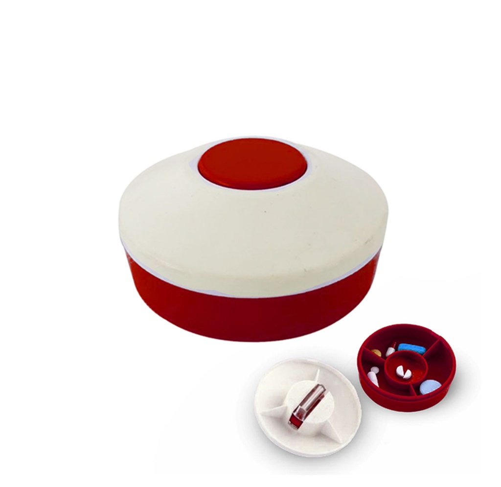 [P260153] pastillero, plástico, rojo,  nd, redondo