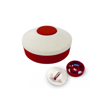 pastillero, plástico, rojo,  nd, redondo