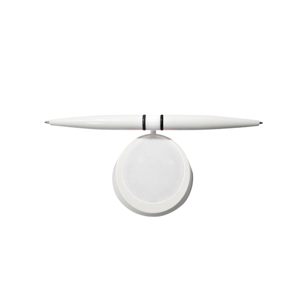 [P280786] lapiceros, plástico, blanco,  nd, turn, con base redonda