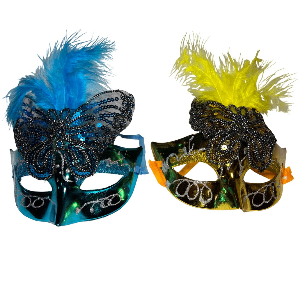 [F420671] antifaz plumas mariposa