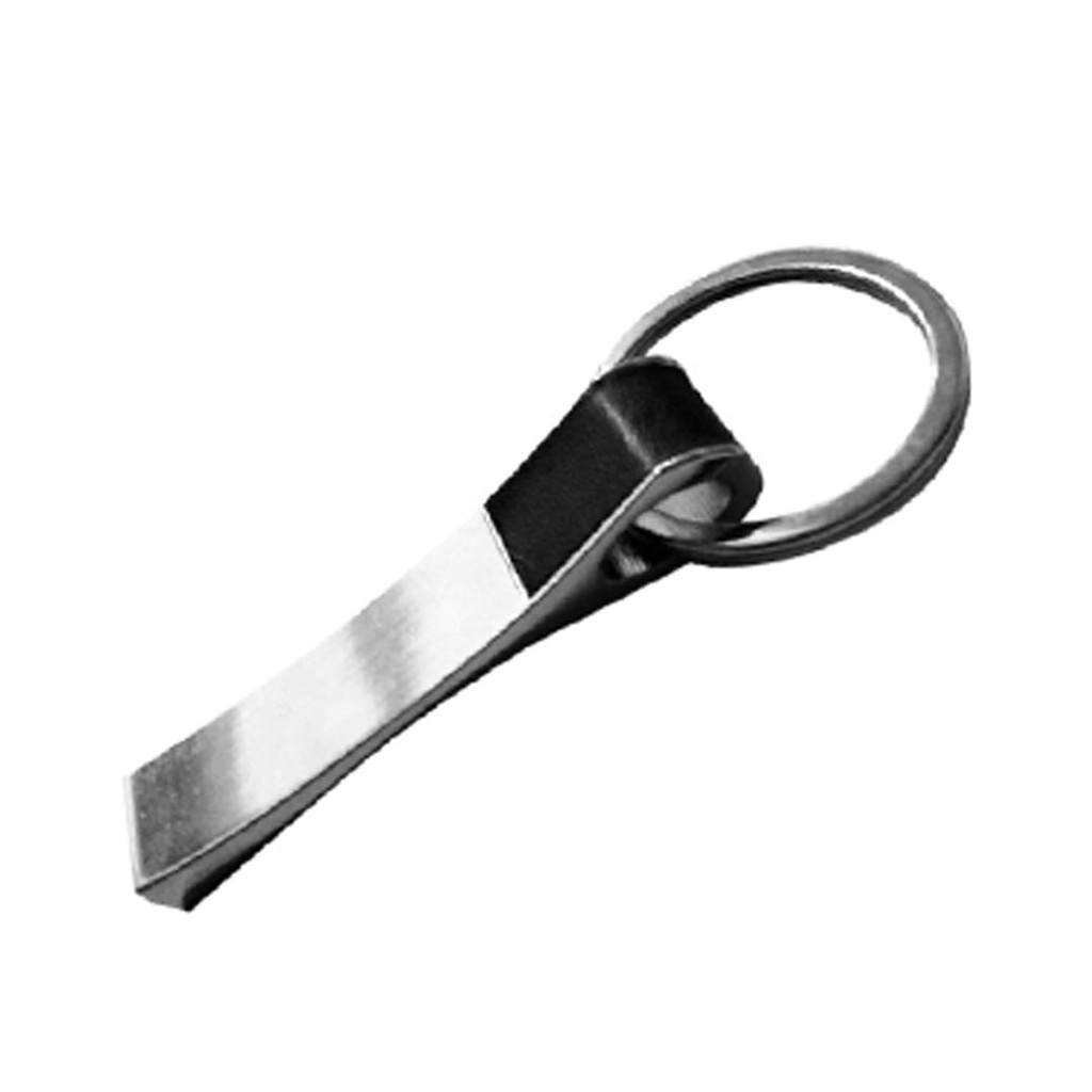 [P240676] llaveros, aleación de metal, negro, 1.4*6.4 centimetros, rectangular con cuerpo plateado