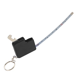 llaveros, plástico, negro, 4.5*4.5 cm centimetros, con destapador y metro (1 m)