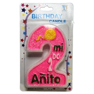 vela, cera, rosado, numero , 2do año
