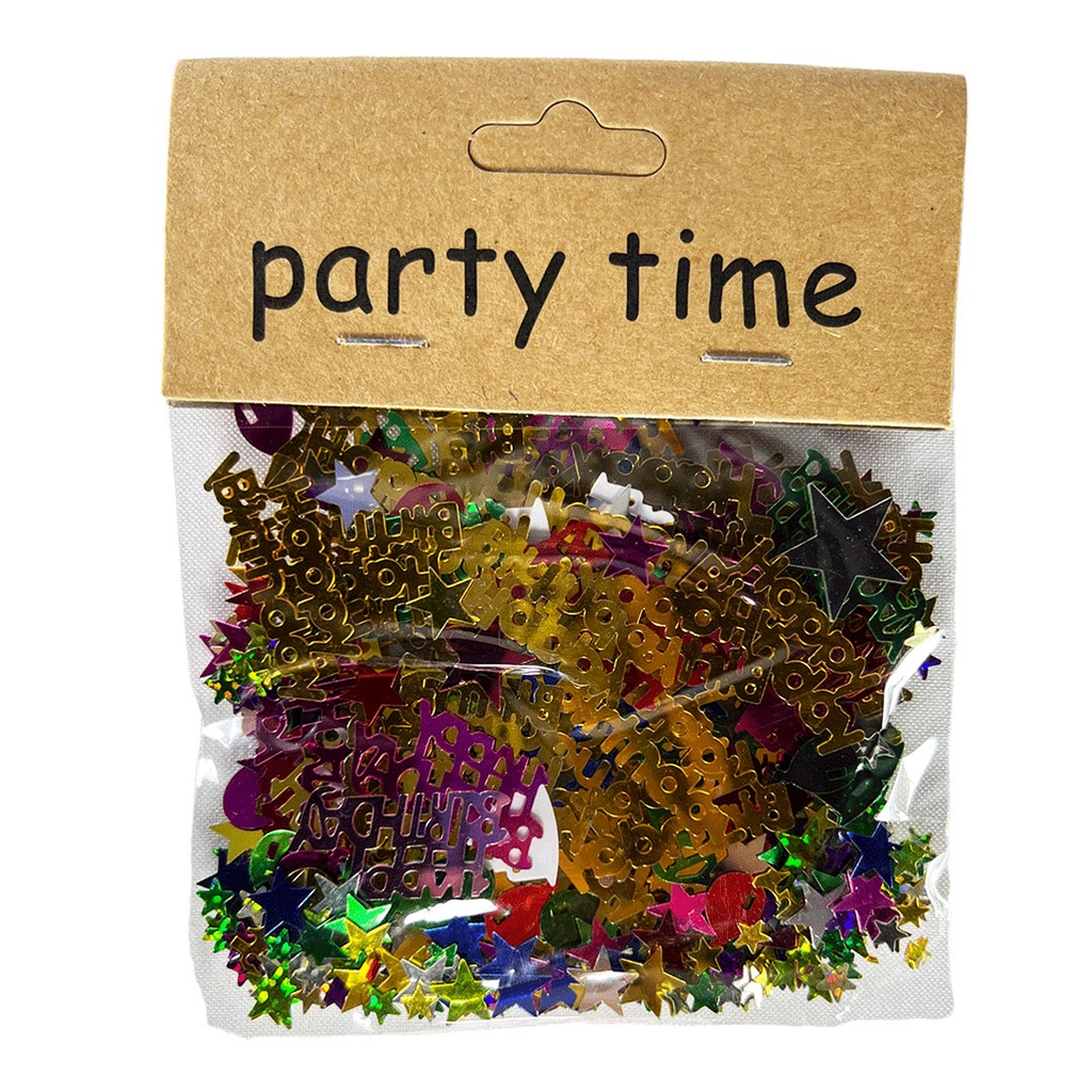 [F441144] confeti pvc, , surtido, brillantes , diseño happy birthday