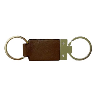 llaveros, cuero, café,  nd, rectangular con doble argolla