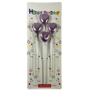 vela, cera, lila,  nd, set de 4 velitas corazón con palito