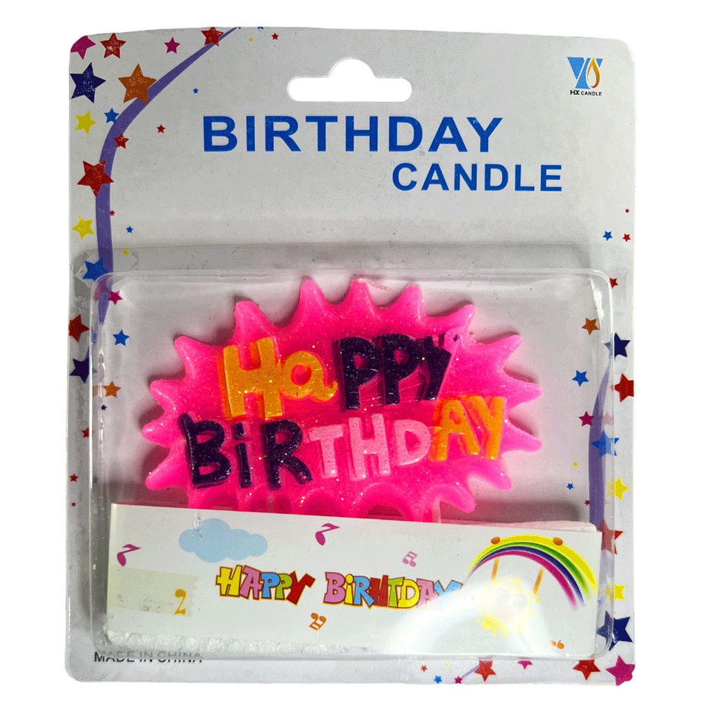 [F410181] vela, cera, rosado,  nd, vela leyenda happy birthday