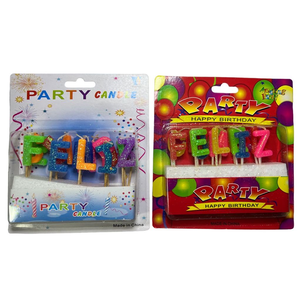[F410099] velas de letras feliz cumpleaños