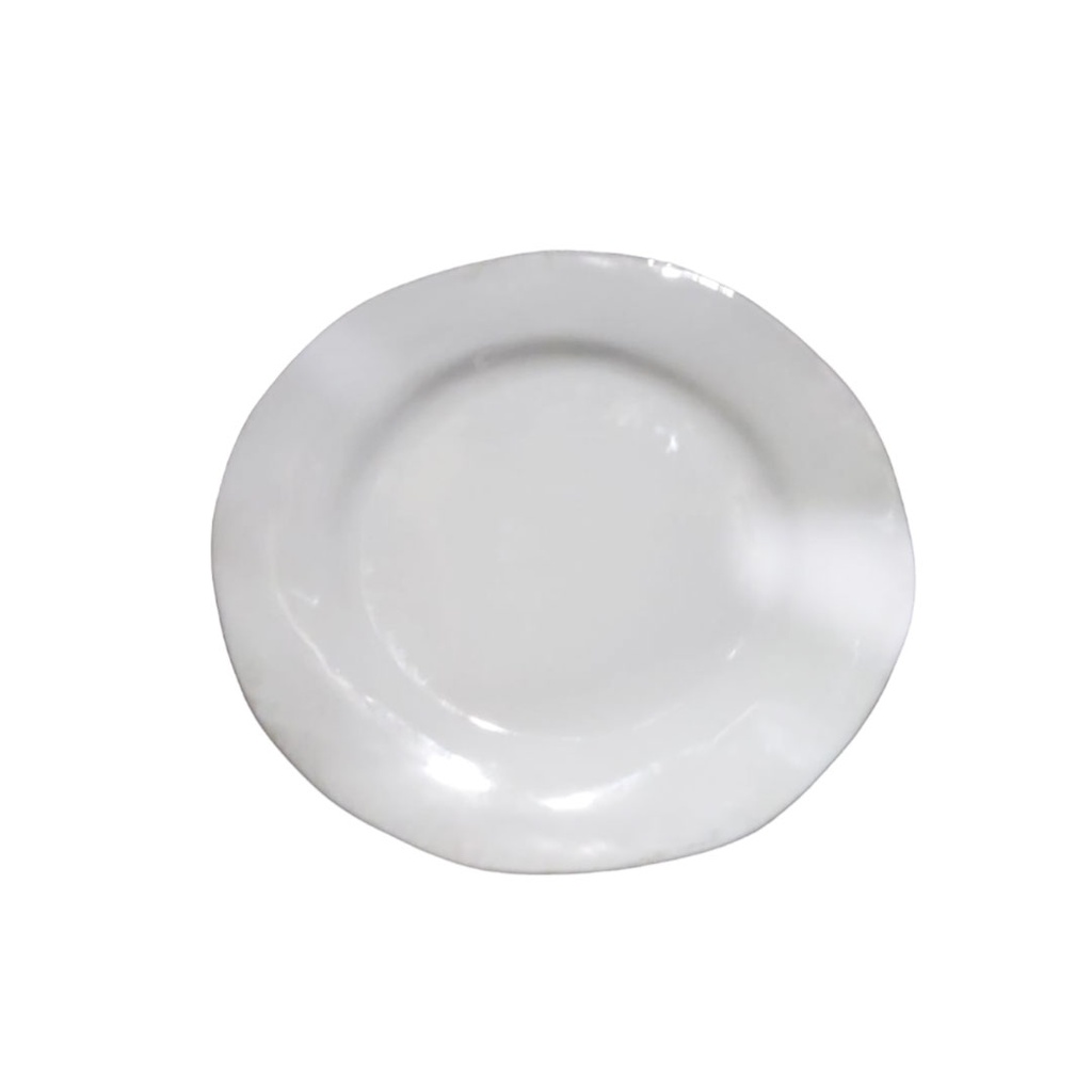 [H520728] plato, cerámica, blanco, 9 pulgadas, ovalado