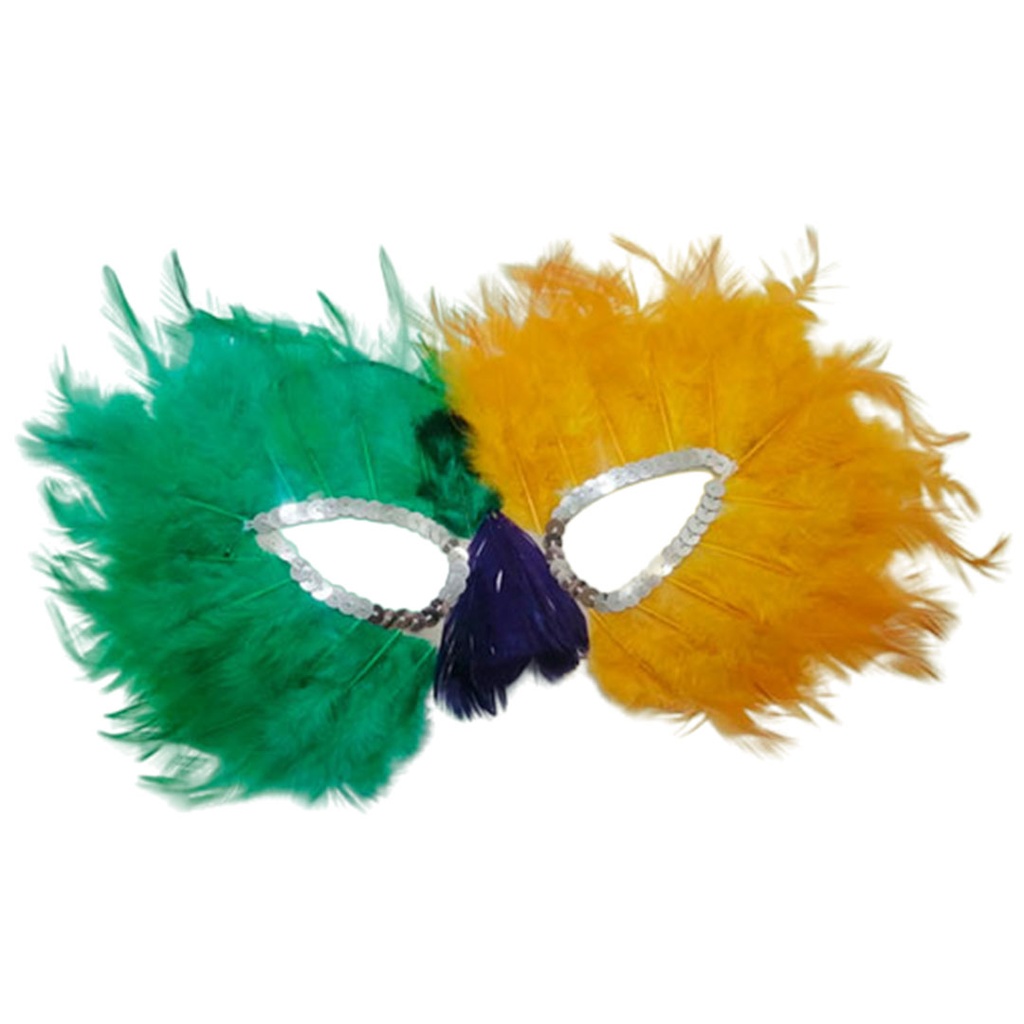 [F420324] antifaz plumas lentejuela