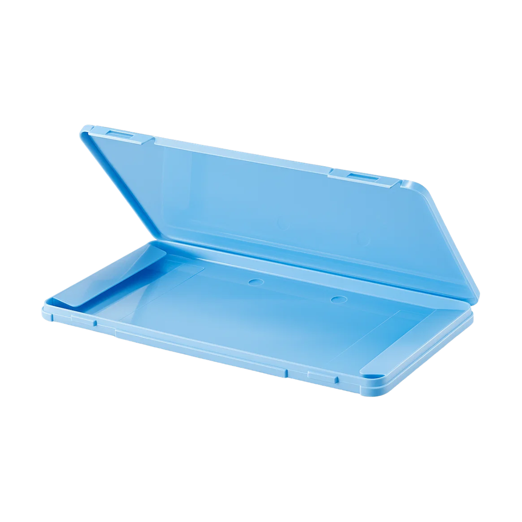 [S170071] estuche, plástico, celeste, 19*11*1.2 centimetros, para mascarillas quirurgicas