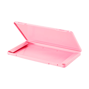 estuche, plástico, rosado, 19*11*1.2 centimetros, para mascarillas quirurgicas