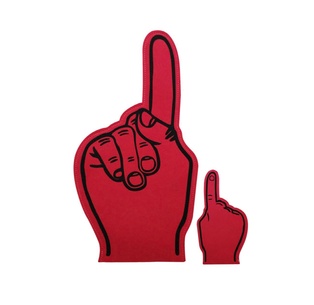 mano de espuma, espuma, rojo, 22.6*45 centimetros,