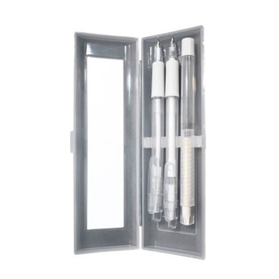 lapicero y lapiz, plástico, blanco,  nd, set en estuche transparente