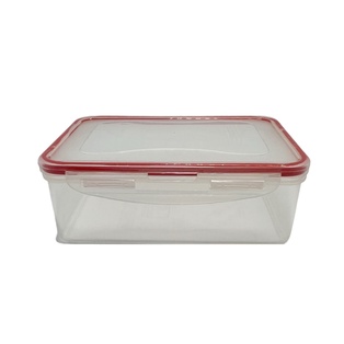 hermetico, plástico, transparente, 600 mililitro, sello rojo