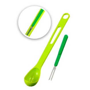 cuchara, plástico, verde, 20cm centimetros, cucharita coladora plástica 20 cm