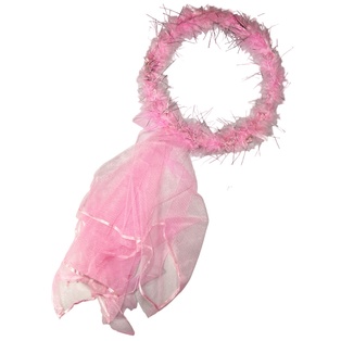 aro de plumitas y diadema