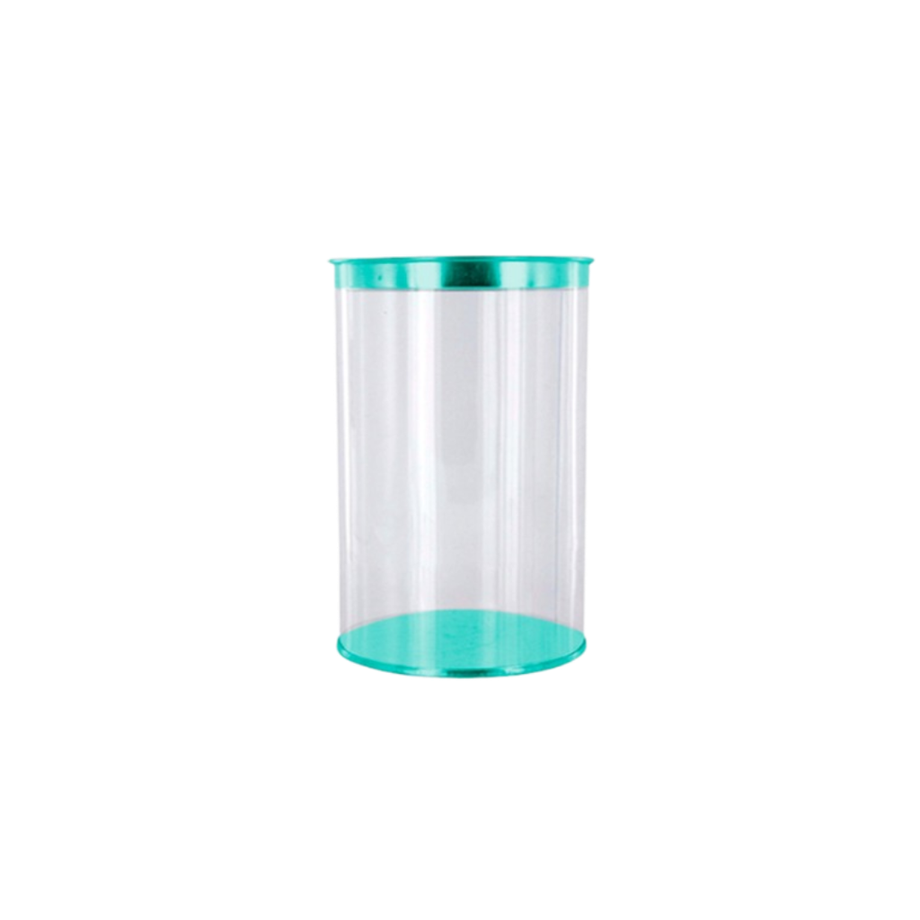 [H511058] estuche cilindrico, pvc, aqua, 75*100 centimetros, con tapadera y base de color