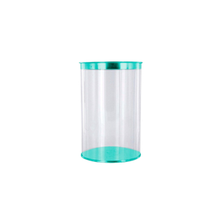 estuche cilindrico, pvc, aqua, 75*100 centimetros, con tapadera y base de color