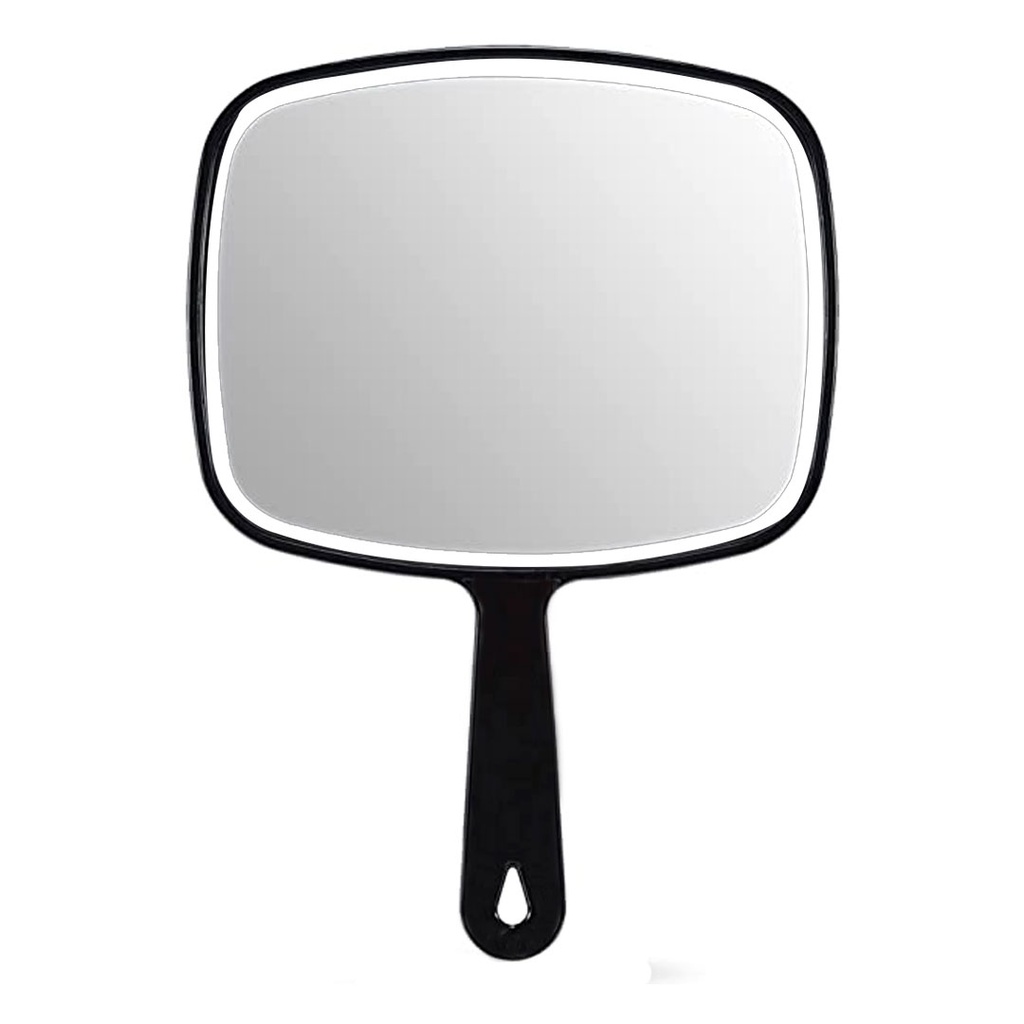 [B660714] espejo, plástico, negro,  nd, de mano