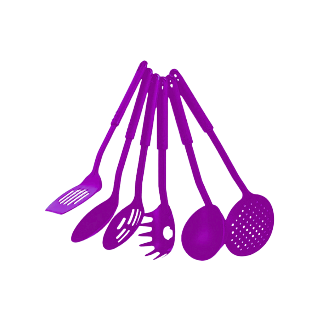 [H532261] set de utensilios, plástico, morado, 6 pcs , para cocina