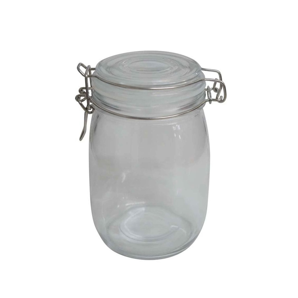 [H511155] frasco, vidrio, transparente, 1000 ml hermetico , sello blanco