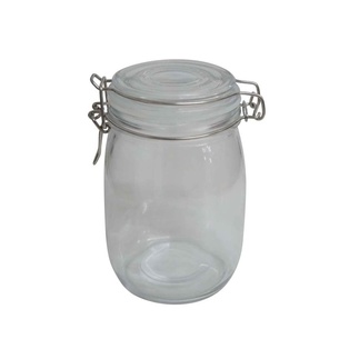 frasco, vidrio, transparente, 1000 ml hermetico , sello blanco