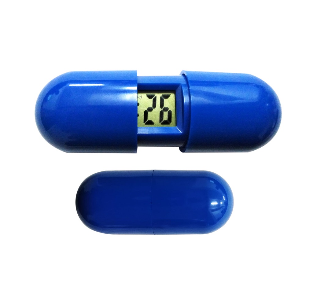 [P260410] relojes, plástico, azul,  nd, en forma de pildora