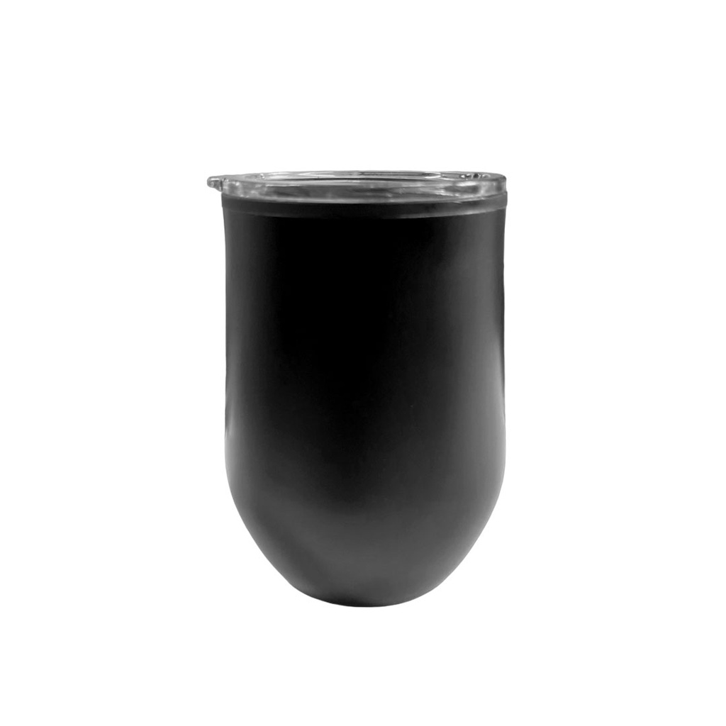 [P251141] vaso vinero, acero inoxidable, , 360 ml negro mate , plastico interior 8.9*8.9*12.4