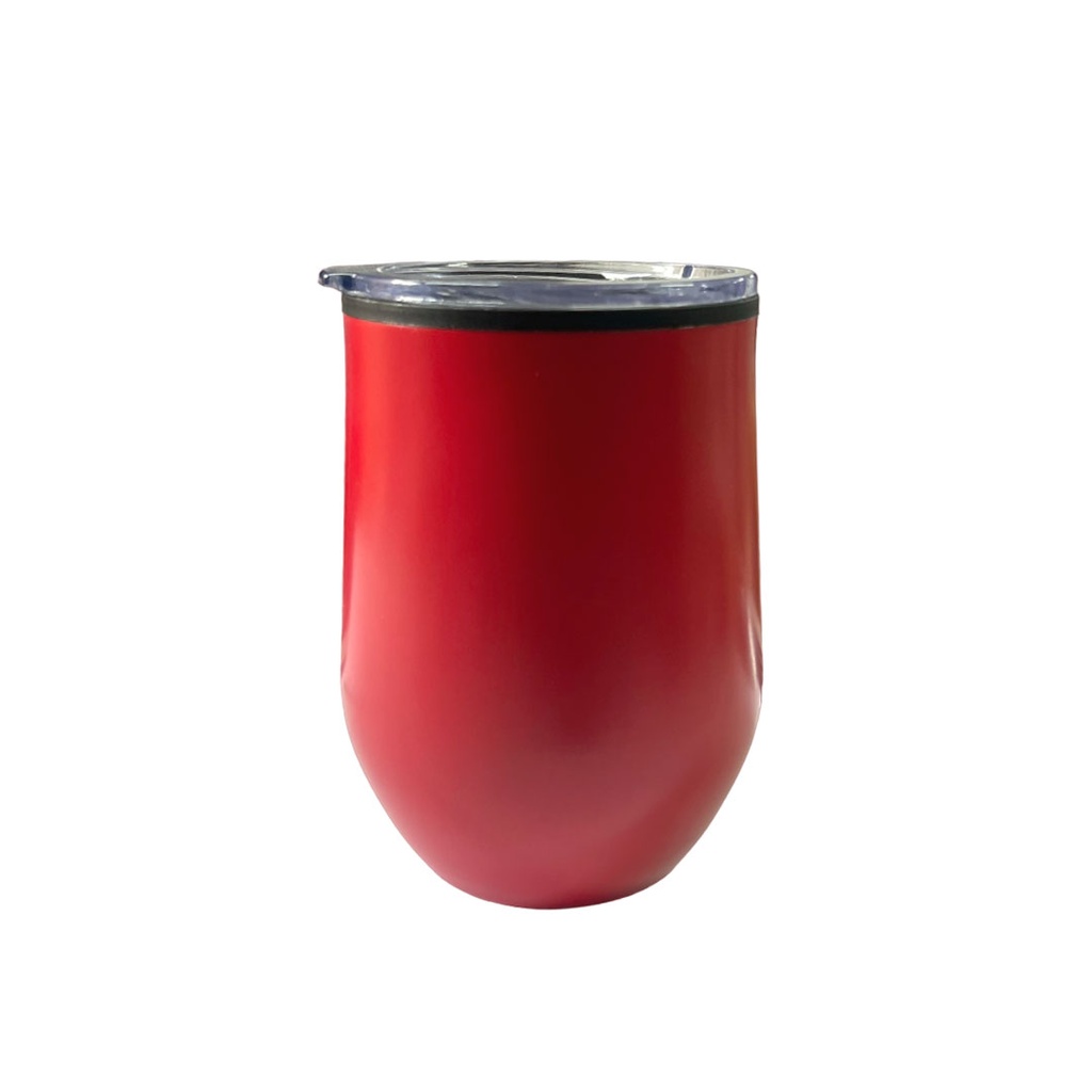 [P251188] vaso, acero inoxidable, rojo, 330 ml vinero con , interior plastico 8.9*8.9*12.4