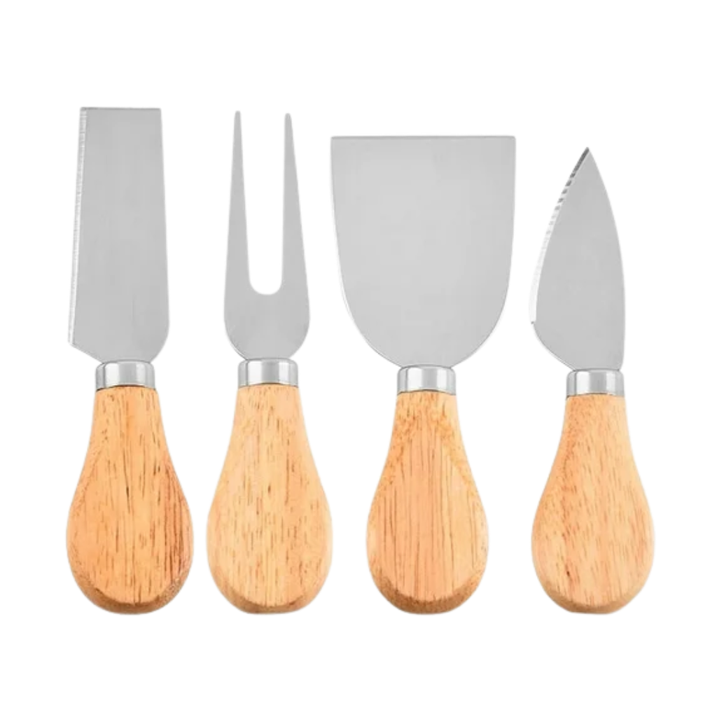 [H541341] set de utensilios, acero inoxidable, color natural, 18*18 centimetros, 4 pcs para quesos