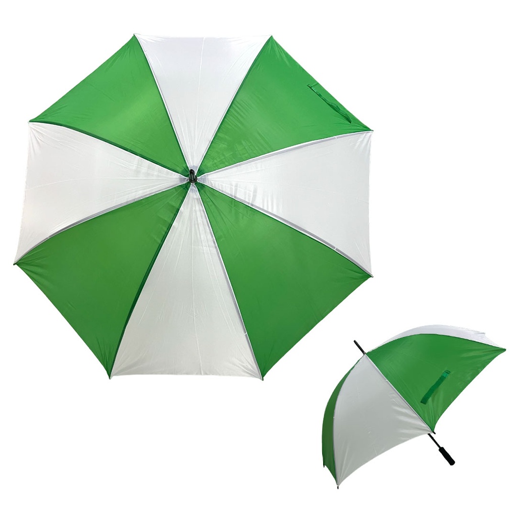 [P250018] sombrillas, poliester, verde, 129*152 centimetros, combinada con blanco