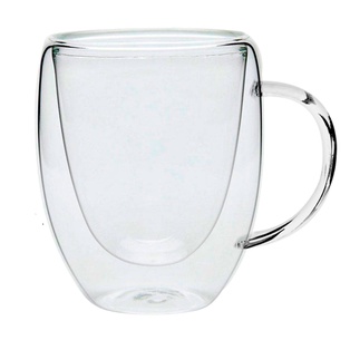 tazas, vidrio, transparente, 350 mililitro, doble pared