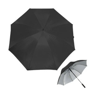 sombrillas, poliester, negro,  nd, automatica con fondo plateado