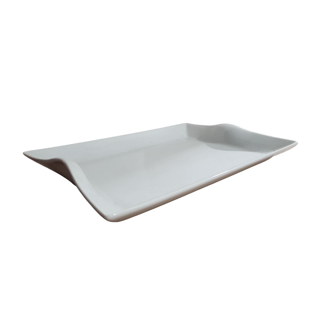 [H532480] plato, cerámica, blanco, 40*29.5 centimetros,