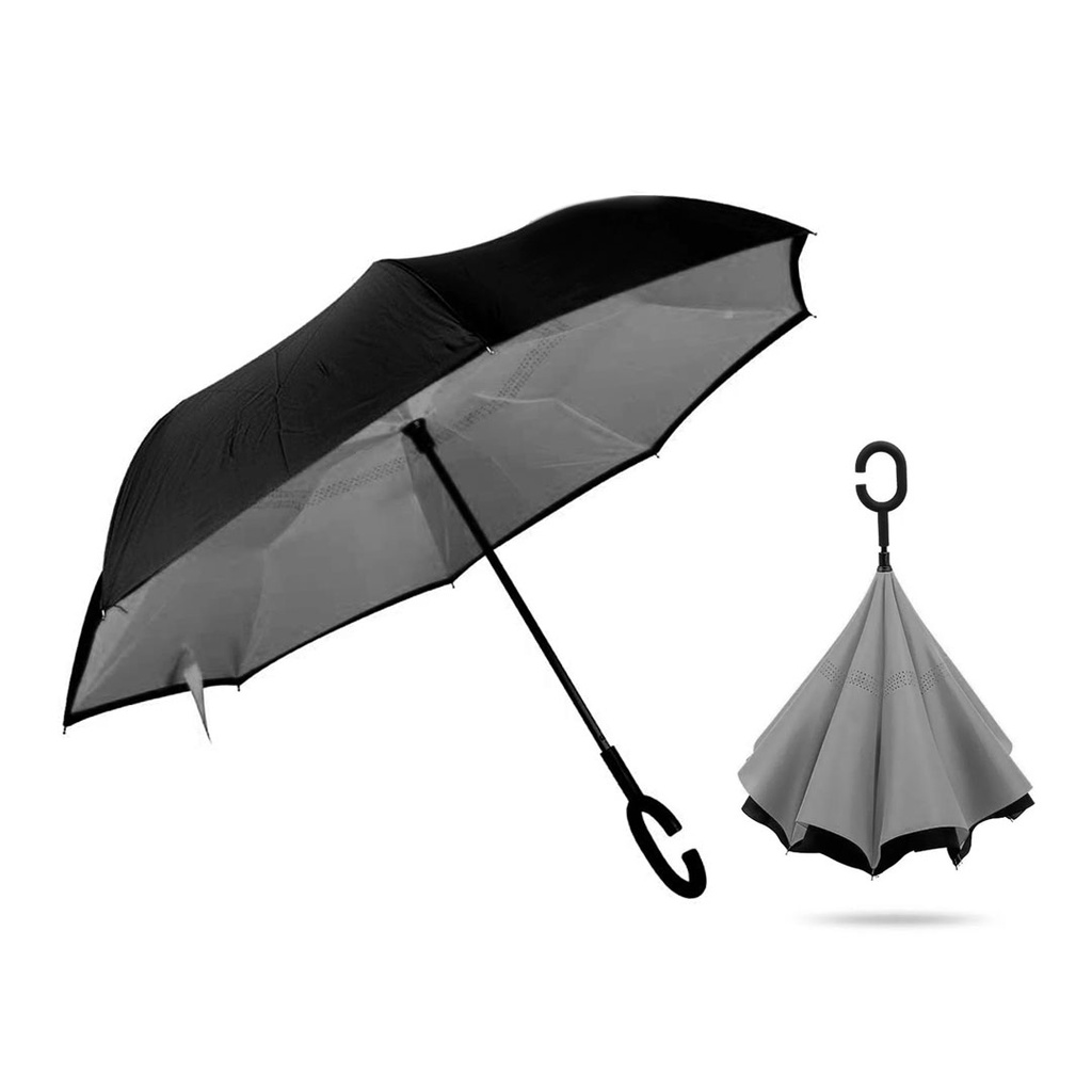 [P251111] sombrillas, poliester, gris, reversible , ,