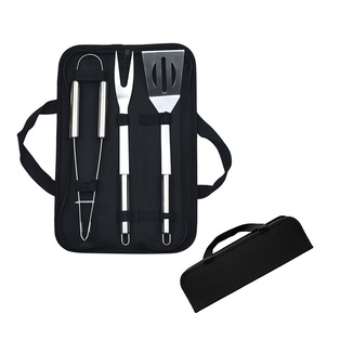 set de 3 utensilios, , , para barbacoa , en bolsa de tela
