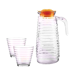 set de jarra, vidrio, ,  , con vasos
