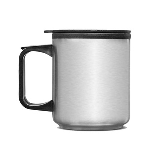 Taza, Acero Inoxidable, Plateado, 450 Ml Brillante , Con Interior Plastico