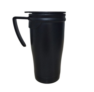 Taza, Acero Inoxidable, Negro Mate, 450 Ml Dull Con , Interior Plastico  