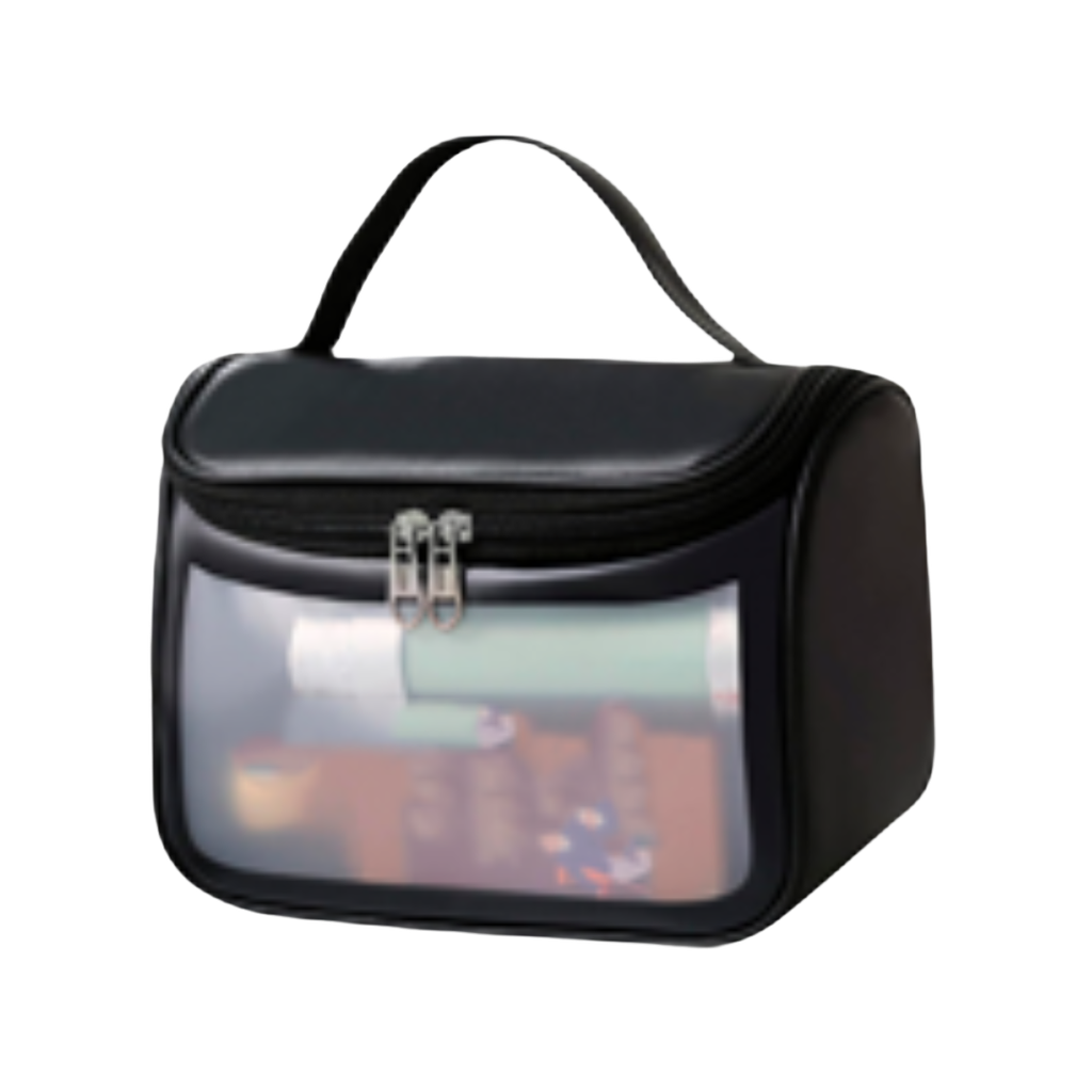 [B662169] Cosmetiquera, Pu, Negro, 22*16*12.5 Centimetros, Washbag Con Ventana  