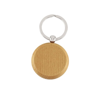 Llavero, Bambú, Color Natural, 7*7 Centimetros, Redondo     