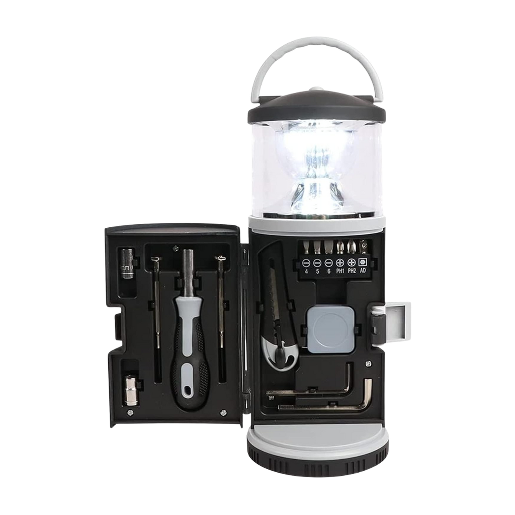 [H950399] Herramienta, Acero Inoxidable, Negro, Faro Set Con , Linterna 360 Grados