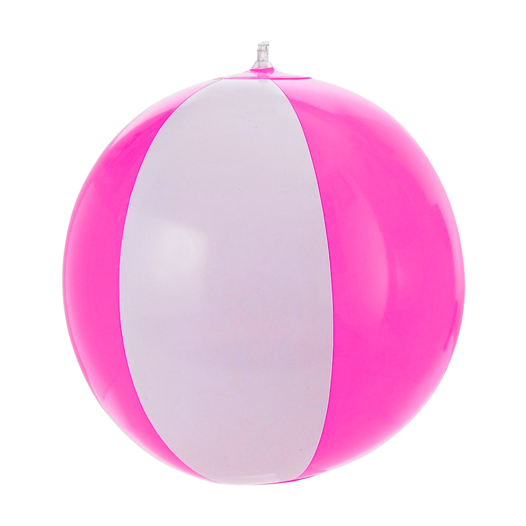 [P220656] Pelotas, Pvc, Rosado, 18 Pulgadas, Inflable Con Gajos Blancos,