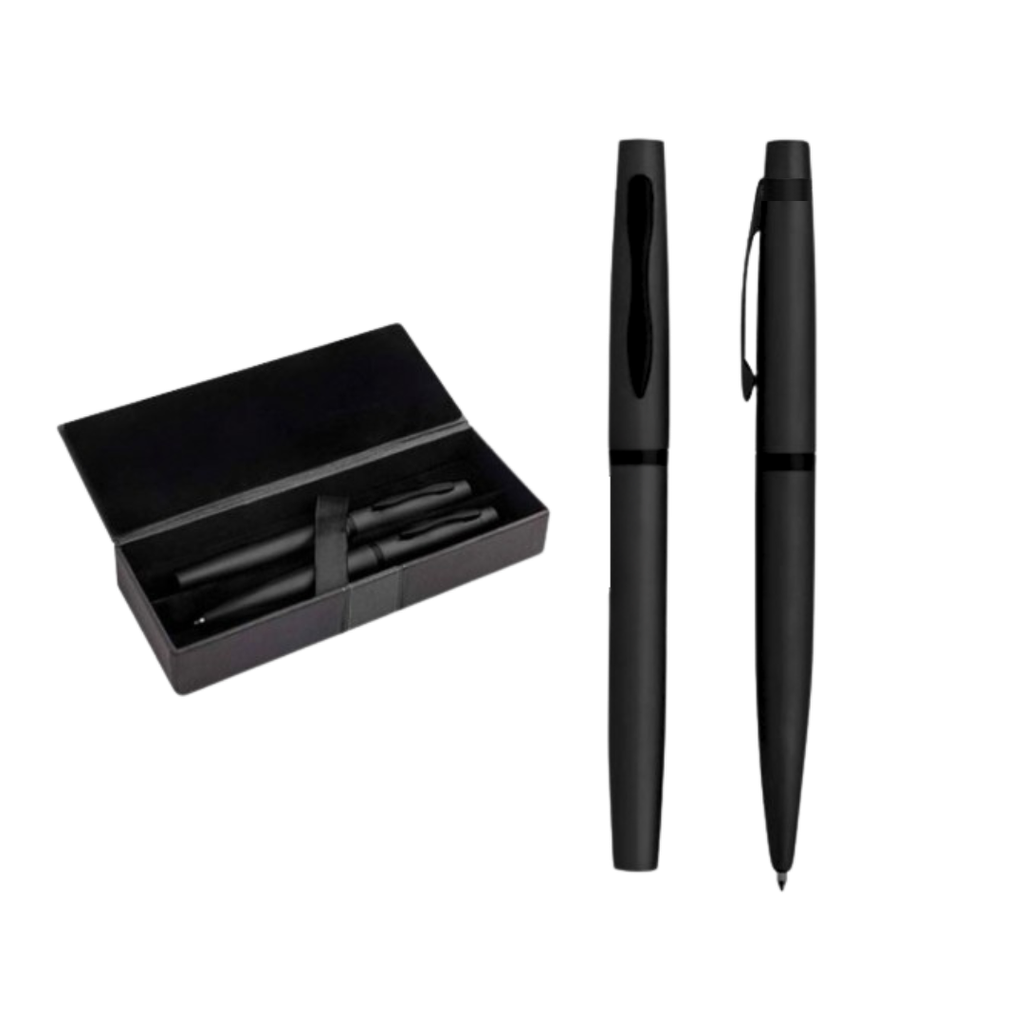 [P286073] Set 2 pcs Lapicero Capri Acero Inoxidable Negro 14 cm