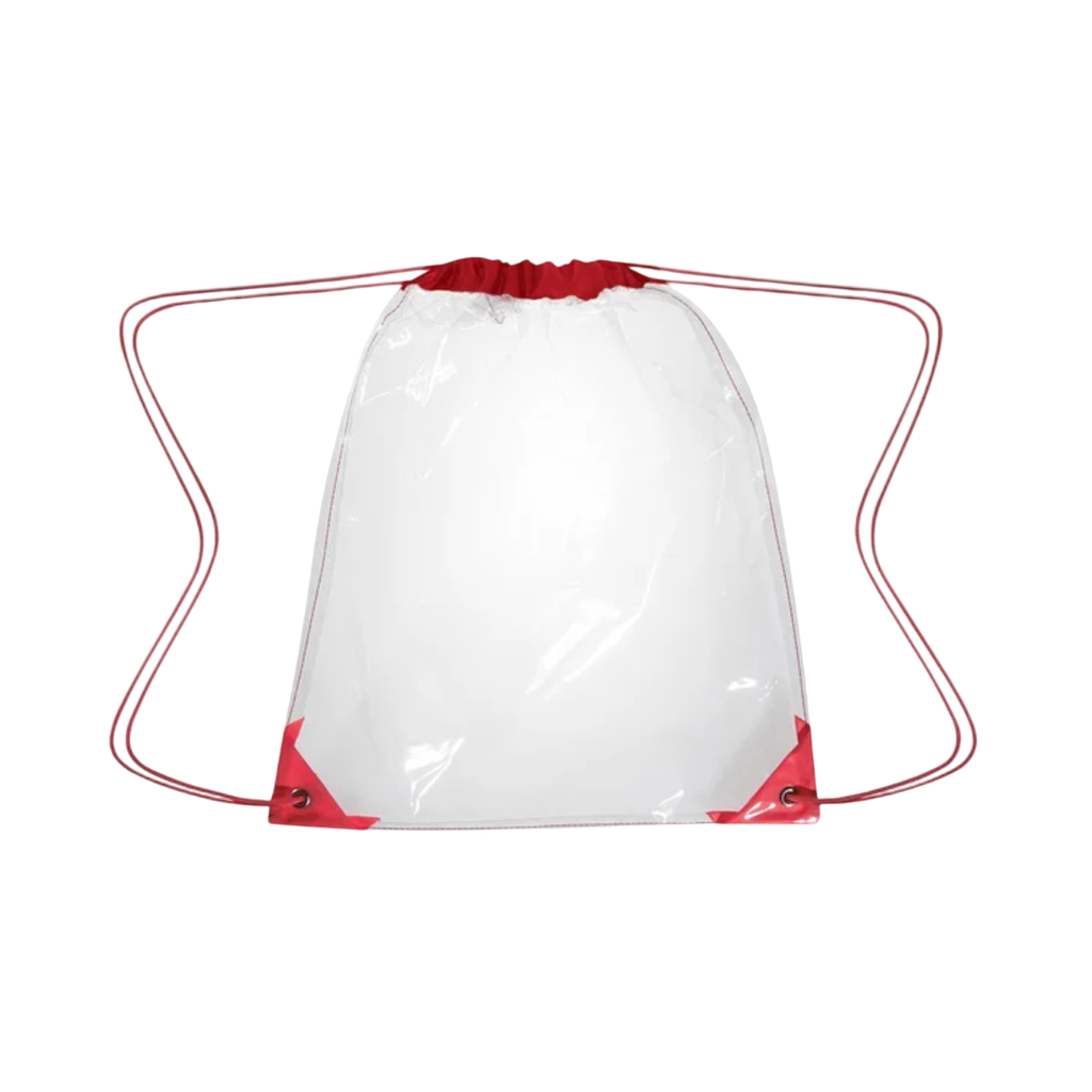 [P298016] Mochila Pvc Rojo 35.5*43 Cm L Cuerpo Trnasparente