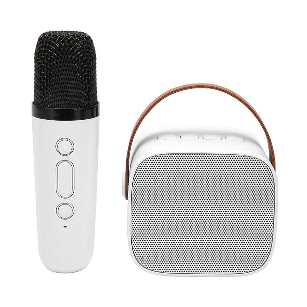 [TG104143] Bocina Plástico Blanco 8.5*6.5*7.5 Cm Karaoke De Mano Con Micrófono