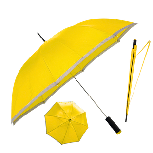 Sombrillas Poliester Amarillo Con Orilla Gris