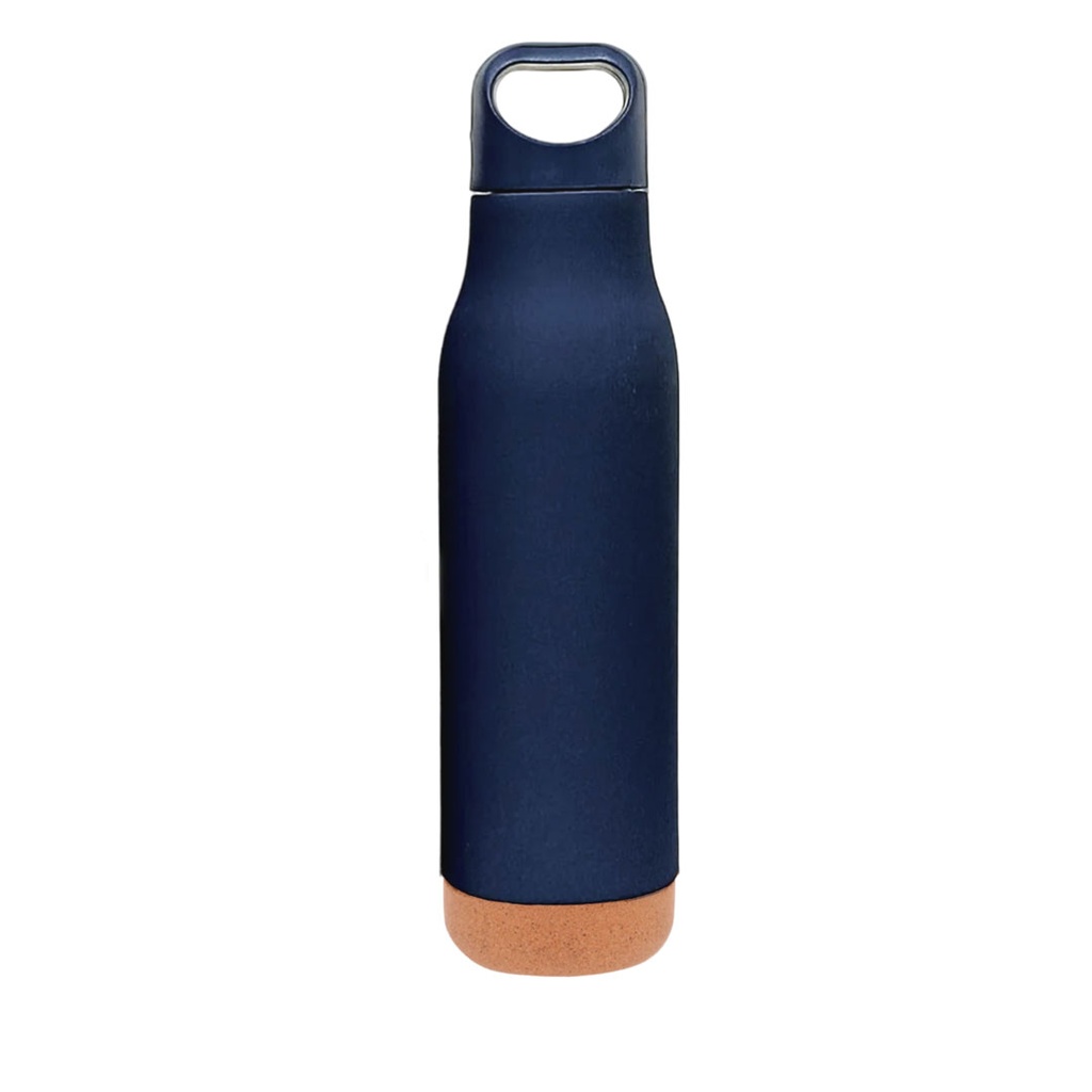 [P251375] Pachon Acero Inoxidable Azul Oscuro 501 Ml Ocampa Doble Pared Base de Corcho 7*27.3