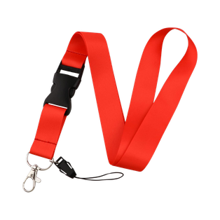 Portagafete Poliester Rojo 48*2 cm Mendel Liso con gancho negro